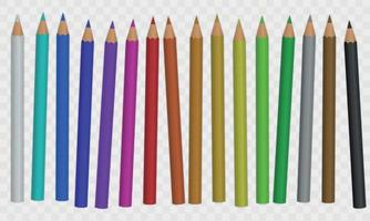 conjunto de lápis de cor. ilustração vetorial vetor
