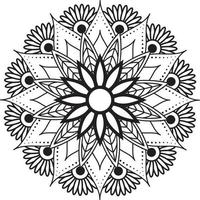 desenho de mão desenho mandala flor padrão para colorir, vetor