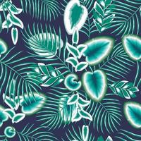 folhas de calla sem costura padrão, plantas de folhagem, folhas de palmeiras tropicais. elementos bonitos desenhados à mão. arte botânica da natureza, fundo de papel de parede monocromático azul, design de impressão, verão de trópicos exóticos vetor