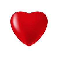 coração 3d vermelho sobre fundo branco. vetor. vetor