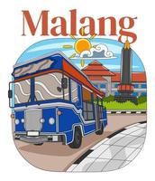 cidade de malang em ilustração vetorial vetor