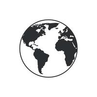 ícone de linha de terra do globo, assine em fundo branco para seu projeto vetor