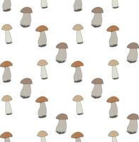 padrão sem emenda com cogumelos florestais aconchegantes em fundo branco. imagem vetorial. vetor