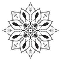 mandala fofa. flor ornamental redonda doodle isolada no fundo branco vetor