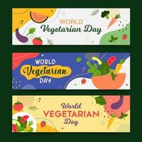 bandeira do dia mundial do vegetariano vetor