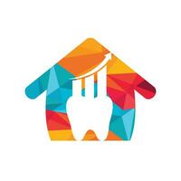 modelo de design de logotipo de vetor de estatística dental. conceito de logotipo de ícone de finanças de dentista.