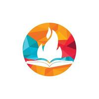 design de logotipo de vetor de fogo de educação. modelo de design de logotipo de vetor de livro de motivação.