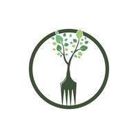 design de logotipo de vetor de árvore de garfo. conceito de logotipo de restaurante e agricultura.