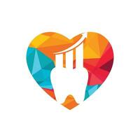 modelo de design de logotipo de vetor de estatística dental. conceito de logotipo de ícone de finanças de dentista.