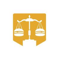 modelo de design de logotipo de vetor de lei alimentar. equilíbrio de lei e design de ícone de hambúrguer.