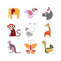 conjunto de ícones de vetores de animais