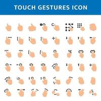 conjunto de ícones de gesto de toque