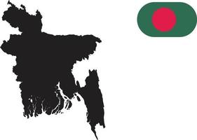 mapa e bandeira de bangladesh vetor