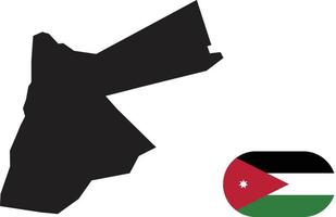 mapa e bandeira da Jordânia vetor