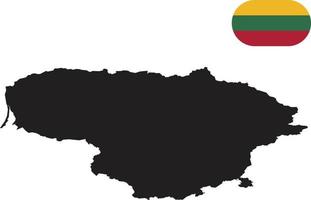 mapa e bandeira da Lituânia vetor