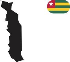 mapa e bandeira do togo vetor