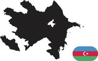 mapa e bandeira do azerbaijão vetor