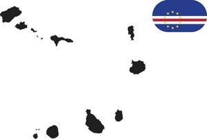 mapa e bandeira de cabo verde vetor