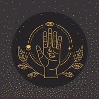 mão com símbolo de astrologia vetor