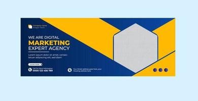 design de banner de capa de agência de marketing digital vetor