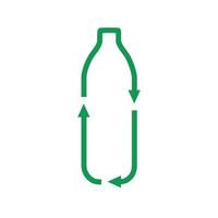 recicle o ícone de linha de vetor de garrafa de plástico. para seu projeto