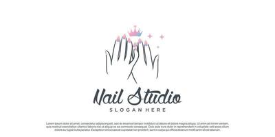 vetor de design de logotipo de unhas para beleza ou estilo de vida com conceito único