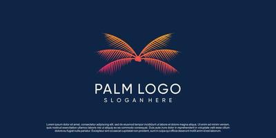 vetor de design de logotipo de palma com conceito criativo simples e único