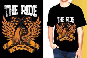 modelos prontos para impressão de vetor de design de camiseta de amante de moto