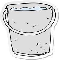 adesivo de um balde de água de desenho animado vetor