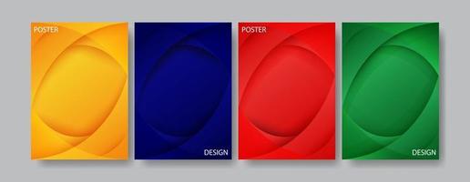 conjunto de design de modelo de capa abstrata em cor gradiente colorido de tamanho a4. para capa, flyer e design de pôster vetor