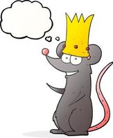 balão de pensamento desenhado à mão livre rei rato dos desenhos animados vetor