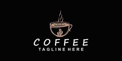 logotipo de ícone de café e inspiração de design de logotipo de cafeteria com vetor premium de elemento criativo