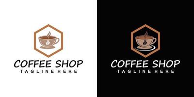 logotipo de ícone de café e inspiração de design de logotipo de cafeteria com vetor premium de elemento criativo