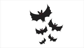 enxame de morcegos no halloween vetor