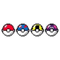pixel art retrô 8 bits poke ball, de pokemon