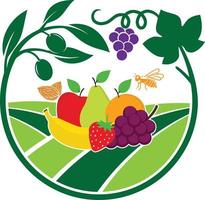logotipo da fazenda de frutas vetor