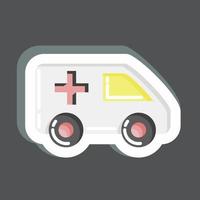 ambulância de adesivo. adequado para símbolo automotivo. design simples editável. vetor de modelo de design. ilustração simples
