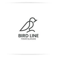 vetor de linha de pássaro de design de logotipo