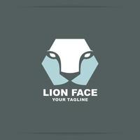 vetor de leão de rosto de design de logotipo