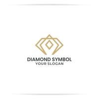 vetor de linha de diamante de design de logotipo