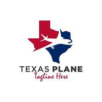 design de logotipo de transporte de avião texas vetor