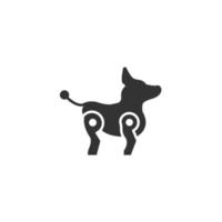 ícones do cão robô simbolizam elementos vetoriais para infográfico web vetor