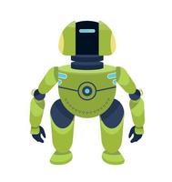 robô isolado. ciborgue futurista, fictício, android de inteligência artificial. máquina alienígena e fantástica. imagem engraçada para crianças. ilustração vetorial plana. vetor
