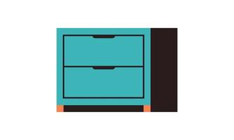 armário de móveis e ilustração em vetor plana de design de gaveta para casa.