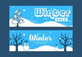 cor azul do design de banner de evento de inverno vetor