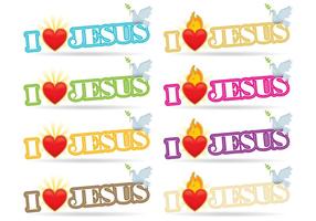 I Love Jesus Sagrado Coração Vetores