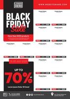 design de modelo de folheto de catálogo de produtos com promoção de venda de sexta-feira negra vetor