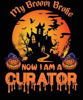 design de t-shirt do curador para o halloween vetor
