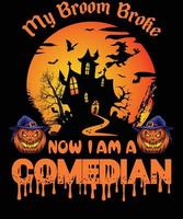 design de camiseta de comediante para o halloween vetor