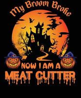 design de camiseta de cortador de carne para o halloween vetor
